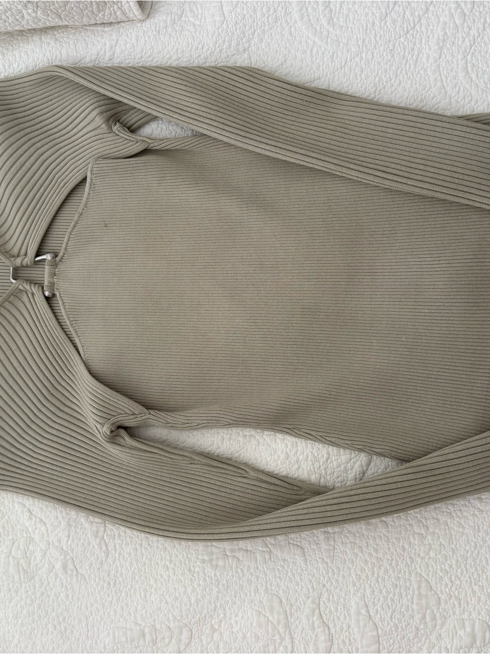 Jonathan Simkhai Ribbed Knit Top in olive green
